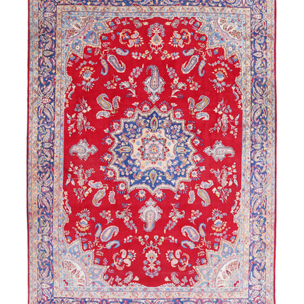 Kerman 8' 5" X 12' 7" Hand Knotted Wool Rug 8' 5" X 12' 7" (257 X 383) / Red / Wool