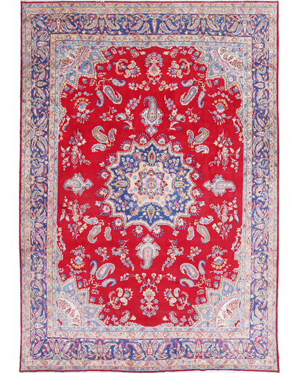Kerman 8' 5" X 12' 7" Hand Knotted Wool Rug 8' 5" X 12' 7" (257 X 383) / Red / Wool