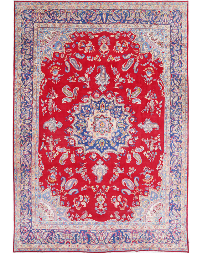 Kerman 8' 5" X 12' 7" Hand Knotted Wool Rug 8' 5" X 12' 7" (257 X 383) / Red / Wool