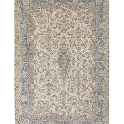Kerman 10' 8" X 16' 9" Hand Knotted Wool Rug 10' 8" X 16' 9" (325 X 511) / Ivory / Wool
