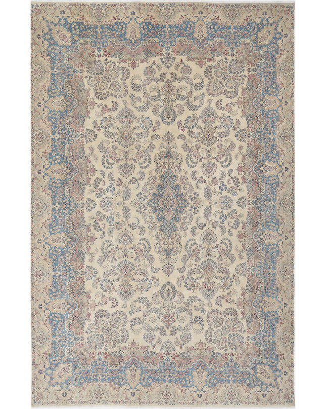 Kerman 10' 8" X 16' 9" Hand Knotted Wool Rug 10' 8" X 16' 9" (325 X 511) / Ivory / Wool
