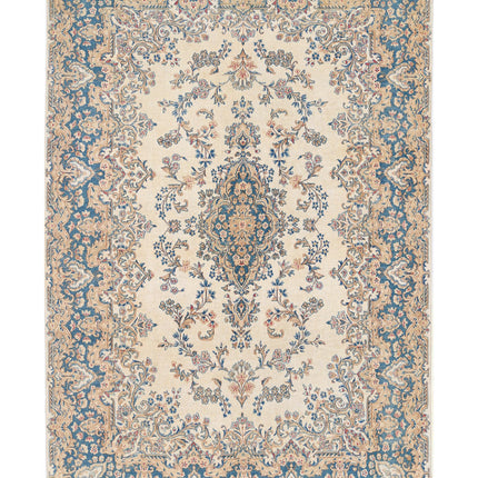 Kerman 5' 10" X 8' 6" Hand Knotted Wool Rug 5' 10" X 8' 6" (178 X 259) / Ivory / Wool