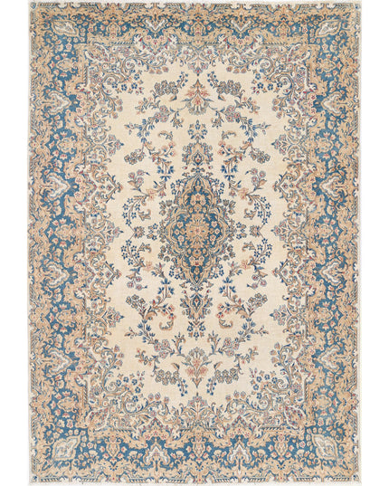 Kerman 5' 10" X 8' 6" Hand Knotted Wool Rug 5' 10" X 8' 6" (178 X 259) / Ivory / Wool