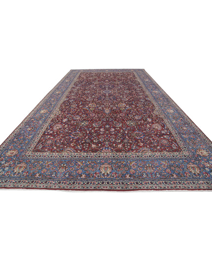 Kerman 10' 8" X 20' 2" Hand Knotted Wool Rug 10' 8" X 20' 2" (325 X 615) / Burgundy / Wool