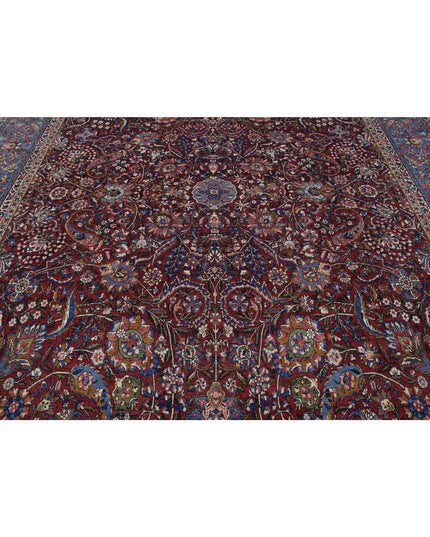 Kerman 10' 8" X 20' 2" Hand Knotted Wool Rug 10' 8" X 20' 2" (325 X 615) / Burgundy / Wool