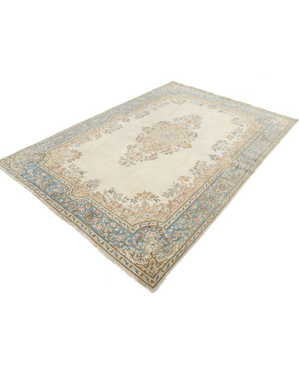 Kerman 5' 11" X 8' 8" Hand Knotted Wool Rug 5' 11" X 8' 8" (180 X 264) / Beige / Wool