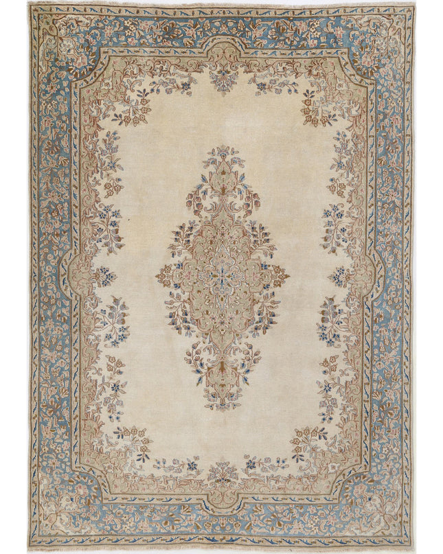 Kerman 5' 11" X 8' 8" Hand Knotted Wool Rug 5' 11" X 8' 8" (180 X 264) / Beige / Wool