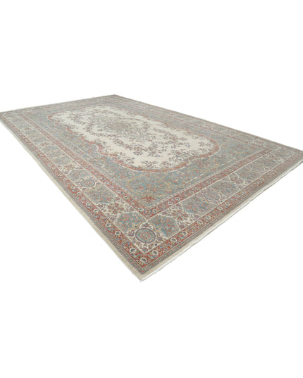 Kerman 11' 8" X 19' 3" Hand Knotted Wool Rug 11' 8" X 19' 3" (356 X 587) / Ivory / Wool