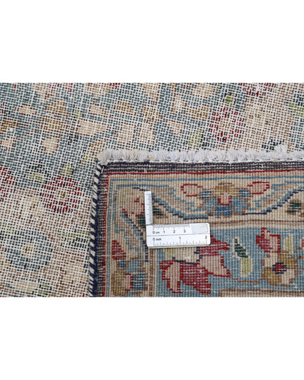 Kerman 9' 9" X 12' 8" Hand Knotted Wool Rug 9' 9" X 12' 8" (297 X 386) / Blue / Wool