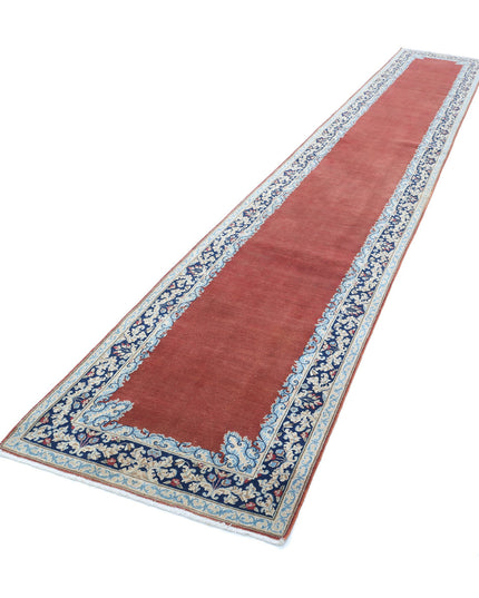 Kerman 2' 9" X 17' 4" Hand Knotted Wool Rug 2' 9" X 17' 4" (84 X 528) / Rust / Wool
