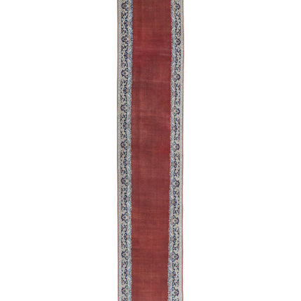 Kerman 2' 9" X 17' 4" Hand Knotted Wool Rug 2' 9" X 17' 4" (84 X 528) / Rust / Wool