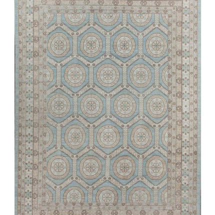 Khotan 8' 10" X 12' 0" Hand Knotted Wool Rug 8' 10" X 12' 0" (269 X 366) / Blue / Wool
