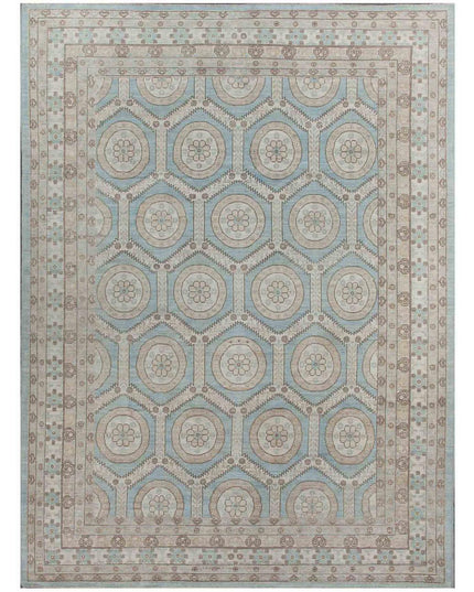 Khotan 8' 10" X 12' 0" Hand Knotted Wool Rug 8' 10" X 12' 0" (269 X 366) / Blue / Wool