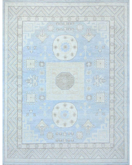 Khotan 7' 9" X 10' 0" Hand Knotted Wool Rug 7' 9" X 10' 0" (236 X 305) / Blue / Wool