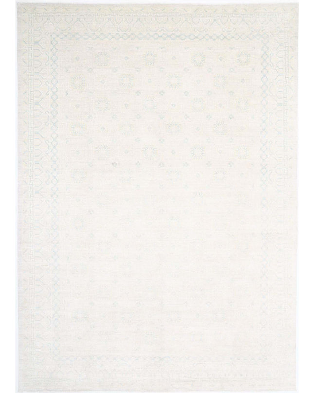 Khotan 12' 4" X 17' 8" Hand Knotted Wool Rug 12' 4" X 17' 8" (376 X 539) / Ivory / Wool