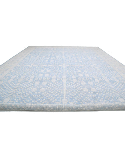 Khotan 17' 5" X 25' 3" Hand Knotted Wool Rug 17' 5" X 25' 3" (531 X 770) / Blue / Wool