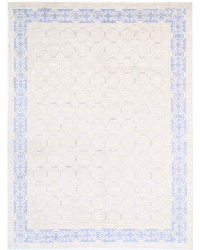 Khotan 8' 5" X 11' 5" Hand Knotted Wool Rug 8' 5" X 11' 5" (257 X 348) / Ivory / Wool