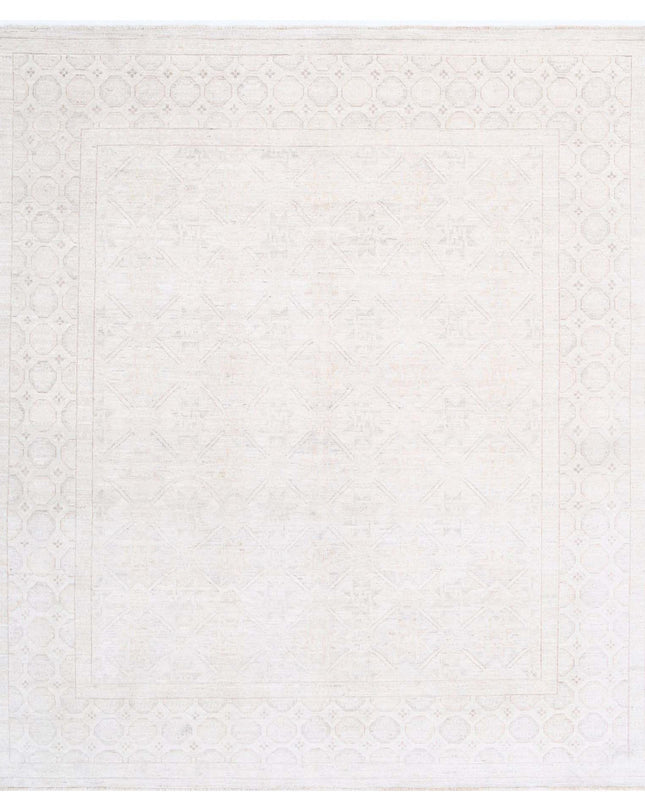 Khotan 8' 1" X 9' 4" Hand Knotted Wool Rug 8' 1" X 9' 4" (246 X 284) / Ivory / Wool