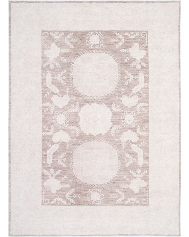 Khotan 9' 11" X 13' 7" Hand Knotted Wool Rug 9' 11" X 13' 7" (302 X 414) / Brown / Wool