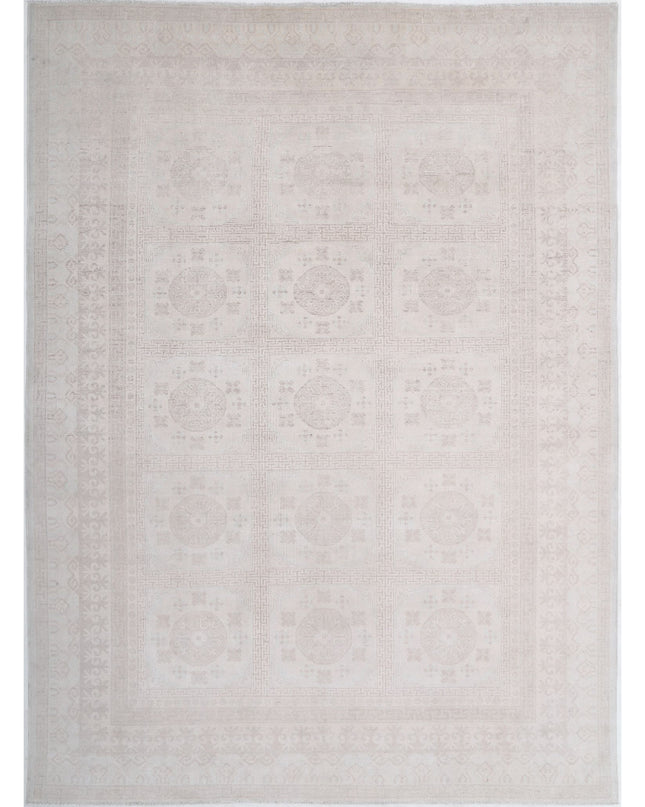 Khotan 9' 10" X 13' 7" Hand Knotted Wool Rug 9' 10" X 13' 7" (300 X 414) / Ivory / Wool