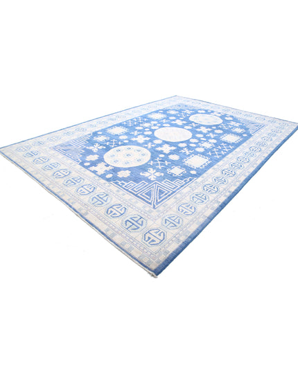 Khotan 9' 8" X 13' 10" Hand Knotted Wool Rug 9' 8" X 13' 10" (295 X 422) / Blue / Wool