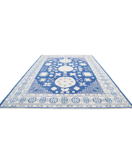 Khotan 9' 8" X 13' 10" Hand Knotted Wool Rug 9' 8" X 13' 10" (295 X 422) / Blue / Wool