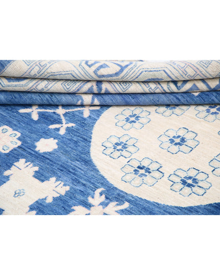 Khotan 9' 8" X 13' 10" Hand Knotted Wool Rug 9' 8" X 13' 10" (295 X 422) / Blue / Wool