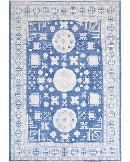 Khotan 9' 8" X 13' 10" Hand Knotted Wool Rug 9' 8" X 13' 10" (295 X 422) / Blue / Wool