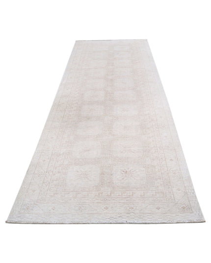 Khotan 3' 10" X 11' 10" Hand Knotted Wool Rug 3' 10" X 11' 10" (117 X 361) / Ivory / Wool