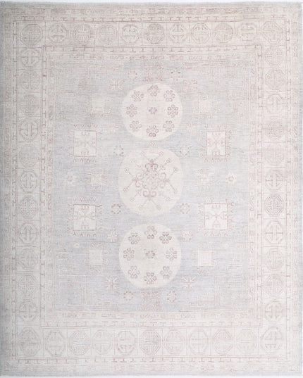 Khotan 8' 1" X 9' 10" Hand Knotted Wool Rug 8' 1" X 9' 10" (246 X 300) / Grey / Wool