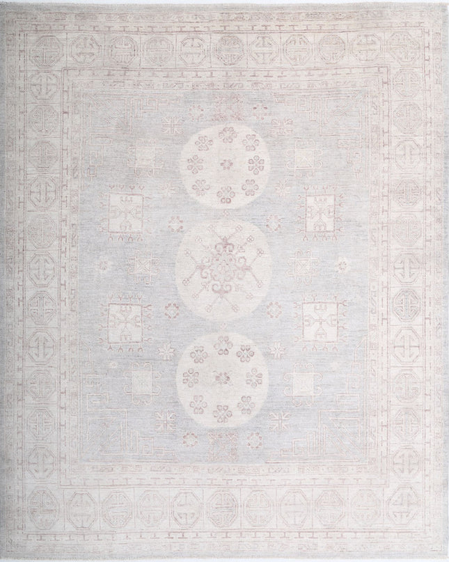 Khotan 8' 1" X 9' 10" Hand Knotted Wool Rug 8' 1" X 9' 10" (246 X 300) / Grey / Wool
