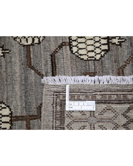 Khotan 5' 6" X 7' 7" Hand Knotted Wool Rug 5' 6" X 7' 7" (168 X 231) / Grey / Wool