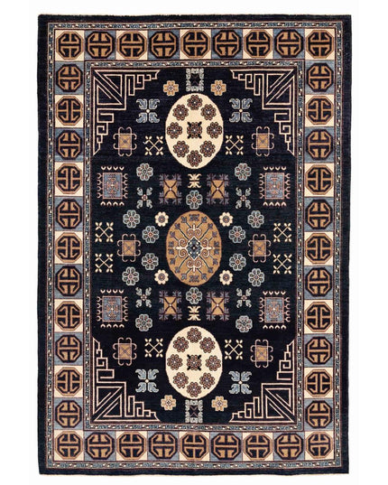 Khotan 5' 11" X 8' 9" Hand Knotted Wool Rug 5' 11" X 8' 9" (180 X 267) / Blue / Wool