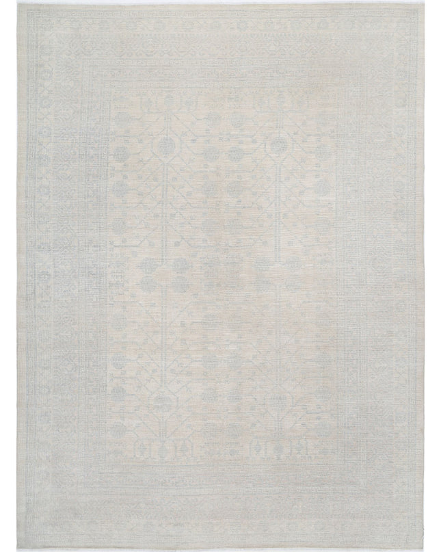 Khotan 10' 3" X 13' 9" Hand Knotted Wool Rug 10' 3" X 13' 9" (312 X 419) / Ivory / Wool