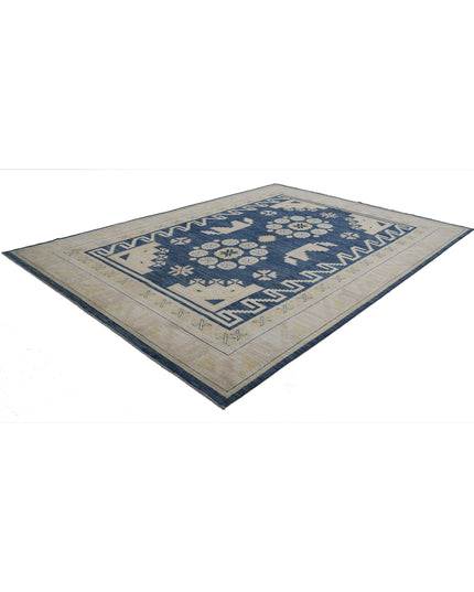Khotan 8' 10" X 12' 4" Hand Knotted Wool Rug 8' 10" X 12' 4" (269 X 376) / Blue / Wool