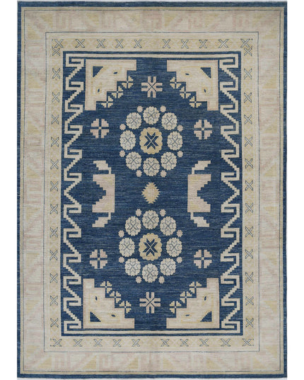 Khotan 8' 10" X 12' 4" Hand Knotted Wool Rug 8' 10" X 12' 4" (269 X 376) / Blue / Wool