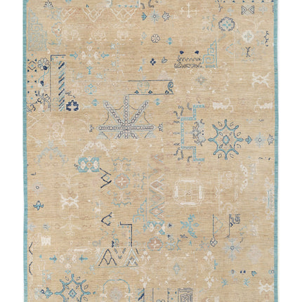 Khotan 8' 10" X 12' 6" Hand Knotted Wool Rug 8' 10" X 12' 6" (269 X 381) / Gold / Wool