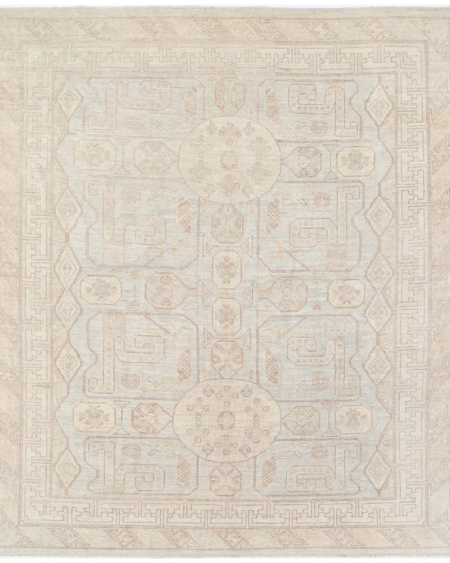 Khotan 8' 2" X 9' 5" Hand Knotted Wool Rug 8' 2" X 9' 5" (249 X 287) / Blue / Wool