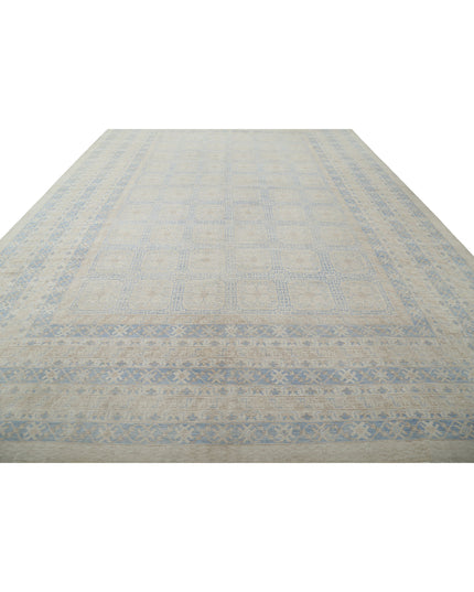 Khotan 12' 3" X 17' 9" Hand Knotted Wool Rug 12' 3" X 17' 9" (373 X 541) / Silver / Wool