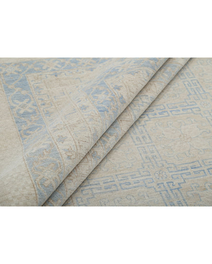 Khotan 12' 3" X 17' 9" Hand Knotted Wool Rug 12' 3" X 17' 9" (373 X 541) / Silver / Wool