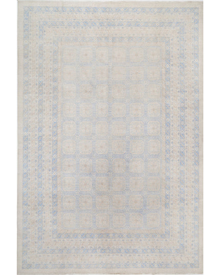 Khotan 12' 3" X 17' 9" Hand Knotted Wool Rug 12' 3" X 17' 9" (373 X 541) / Silver / Wool
