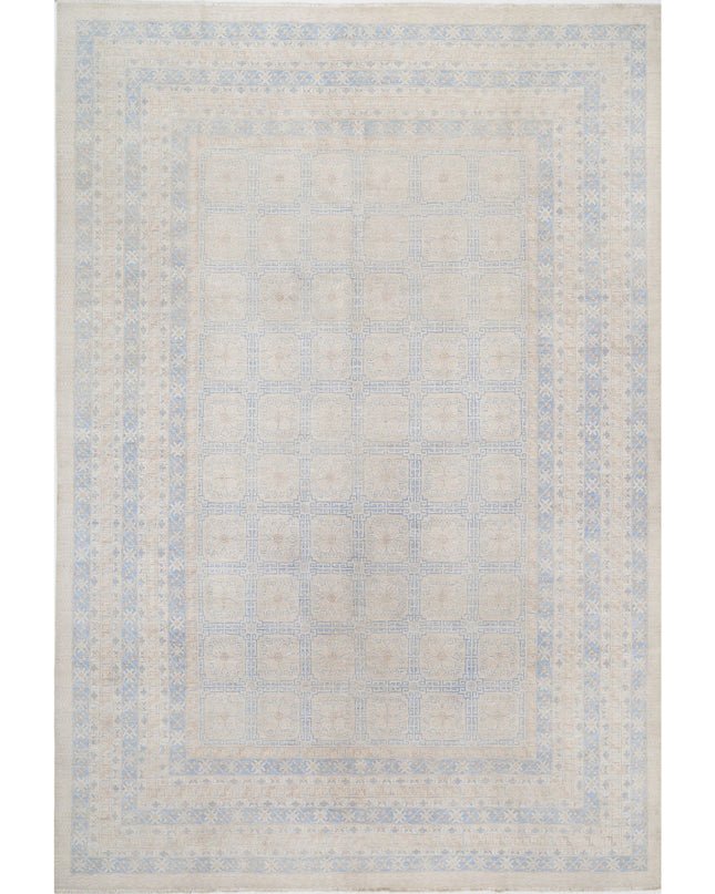 Khotan 12' 3" X 17' 9" Hand Knotted Wool Rug 12' 3" X 17' 9" (373 X 541) / Silver / Wool