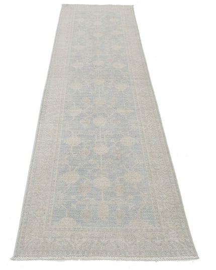 Khotan 2' 5" X 9' 11" Hand Knotted Wool Rug 2' 5" X 9' 11" (74 X 302) / Grey / Wool
