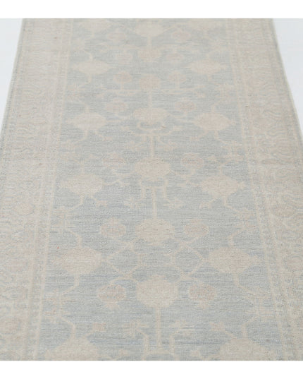 Khotan 2' 5" X 9' 11" Hand Knotted Wool Rug 2' 5" X 9' 11" (74 X 302) / Grey / Wool