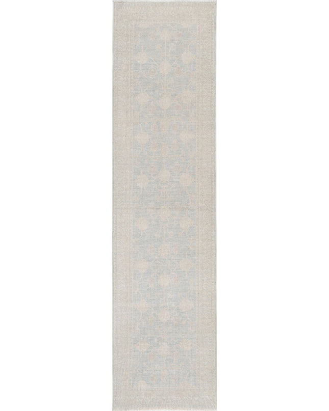 Khotan 2' 5" X 9' 11" Hand Knotted Wool Rug 2' 5" X 9' 11" (74 X 302) / Grey / Wool