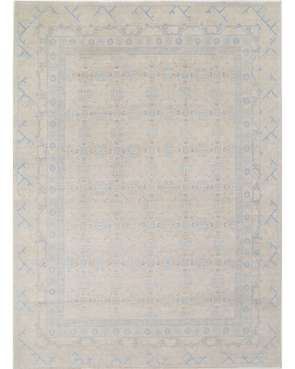 Khotan 8' 9" X 11' 11" Hand Knotted Wool Rug 8' 9" X 11' 11" (267 X 363) / Taupe / Wool