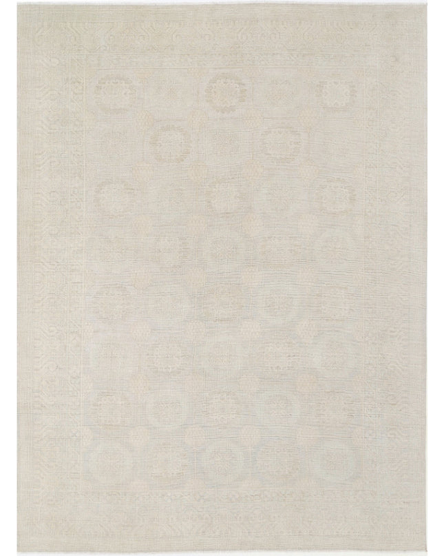Khotan 8' 10" X 11' 10" Hand Knotted Wool Rug 8' 10" X 11' 10" (269 X 361) / Grey / Wool