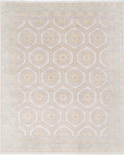 Khotan 8' 0" X 9' 10" Hand Knotted Wool Rug 8' 0" X 9' 10" (244 X 300) / Ivory / Wool