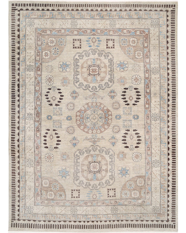 Khotan 10' 0" X 13' 6" Hand Knotted Wool Rug 10' 0" X 13' 6" (305 X 411) / Beige / Wool