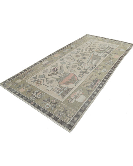 Khotan 5' 5" X 11' 2" Hand Knotted Wool Rug 5' 5" X 11' 2" (165 X 340) / Ivory / Wool